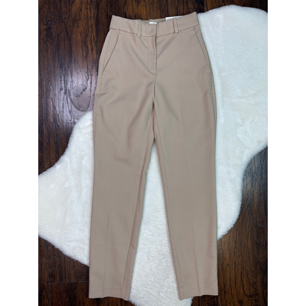 H&M Slacks Size 0 Beige Khaki Regular Waist Ankle Length Tapered Dress Pants